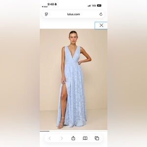Lulu's Light Blue Burnout Floral Maxi Dress